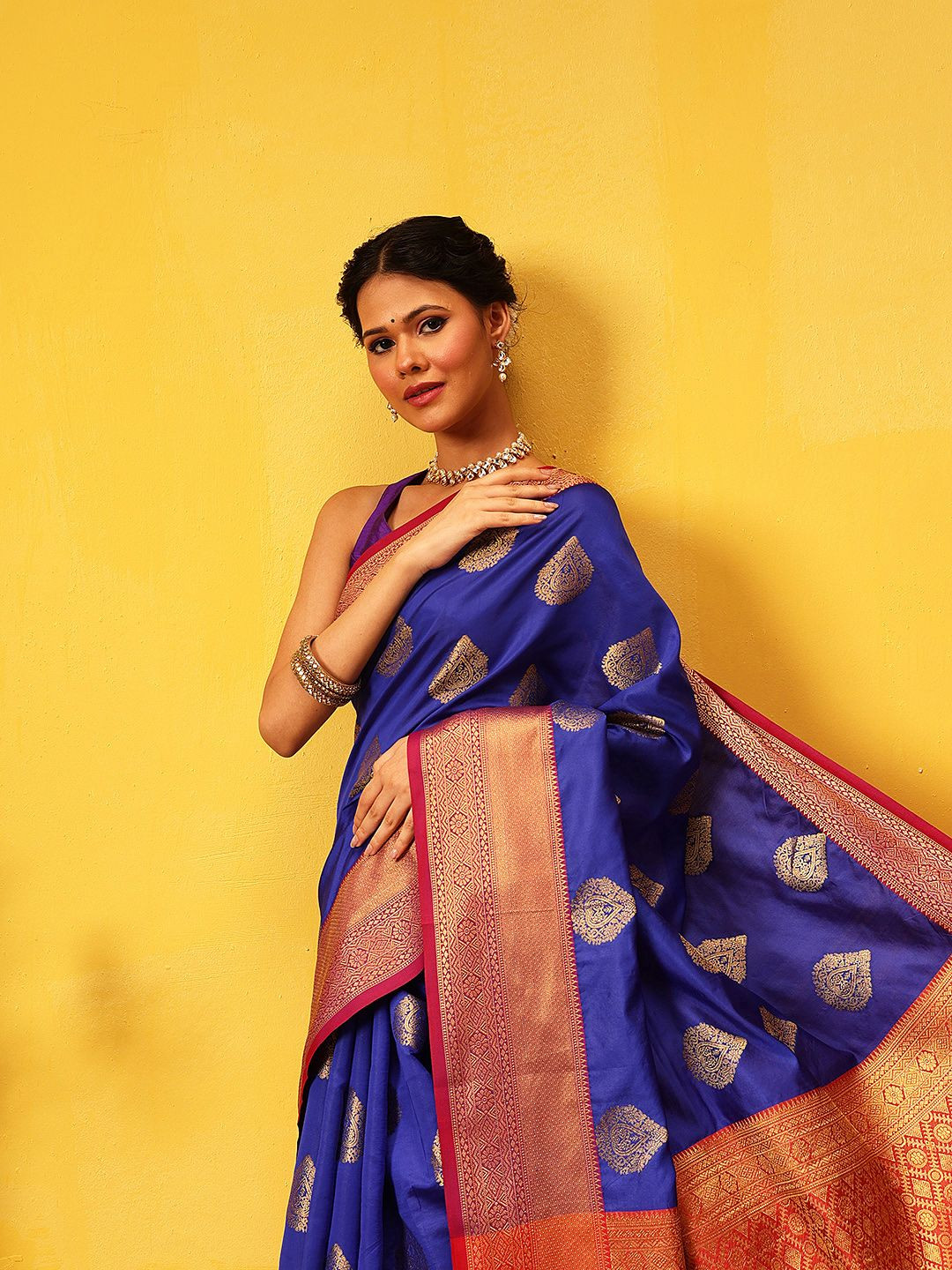 Silk Land Soft Silk Zari Woven Big Border With Rich Pallu Saree