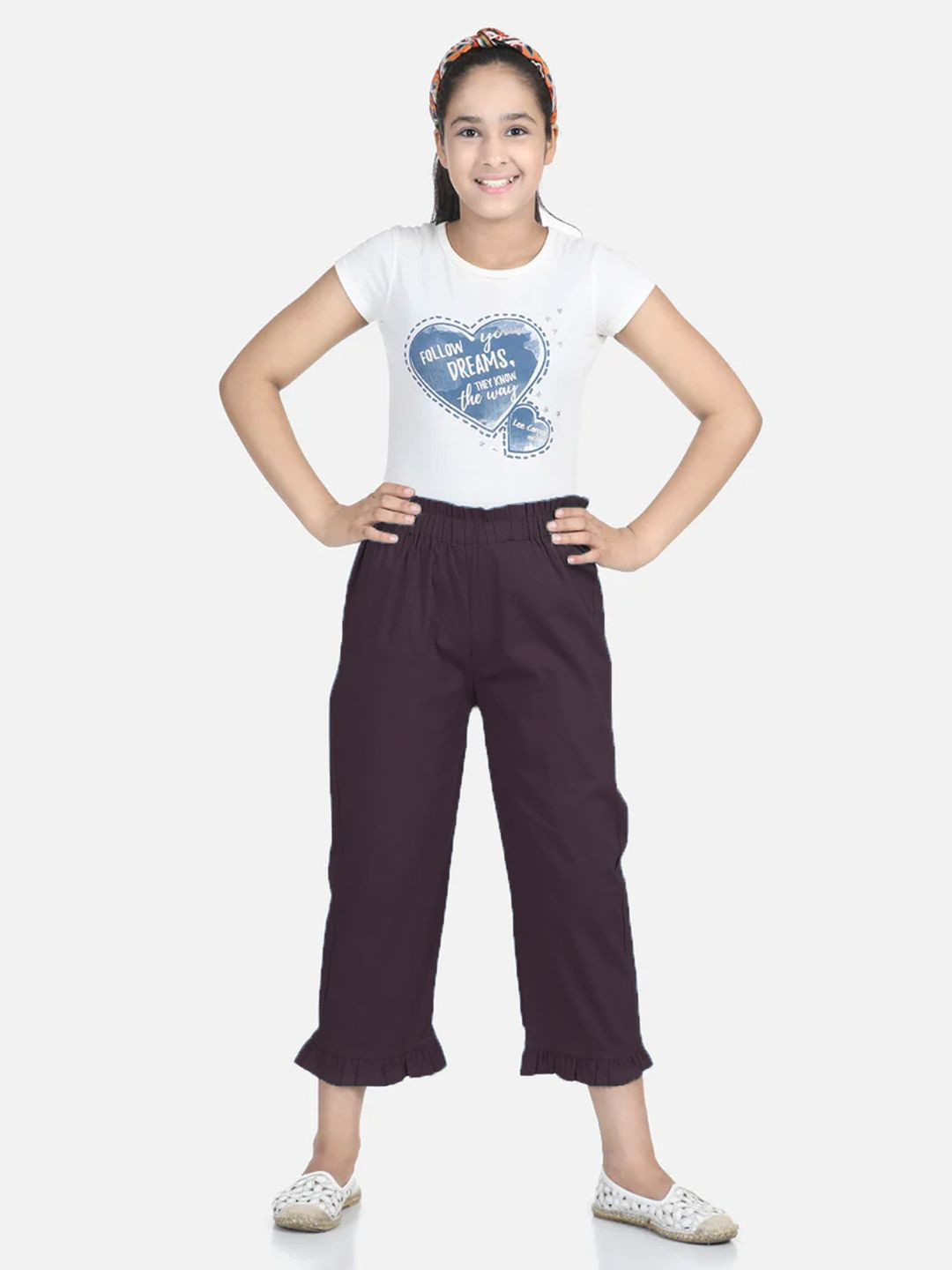 Cutiekins Girls Solid Mid-Rise Casual Regular Capri