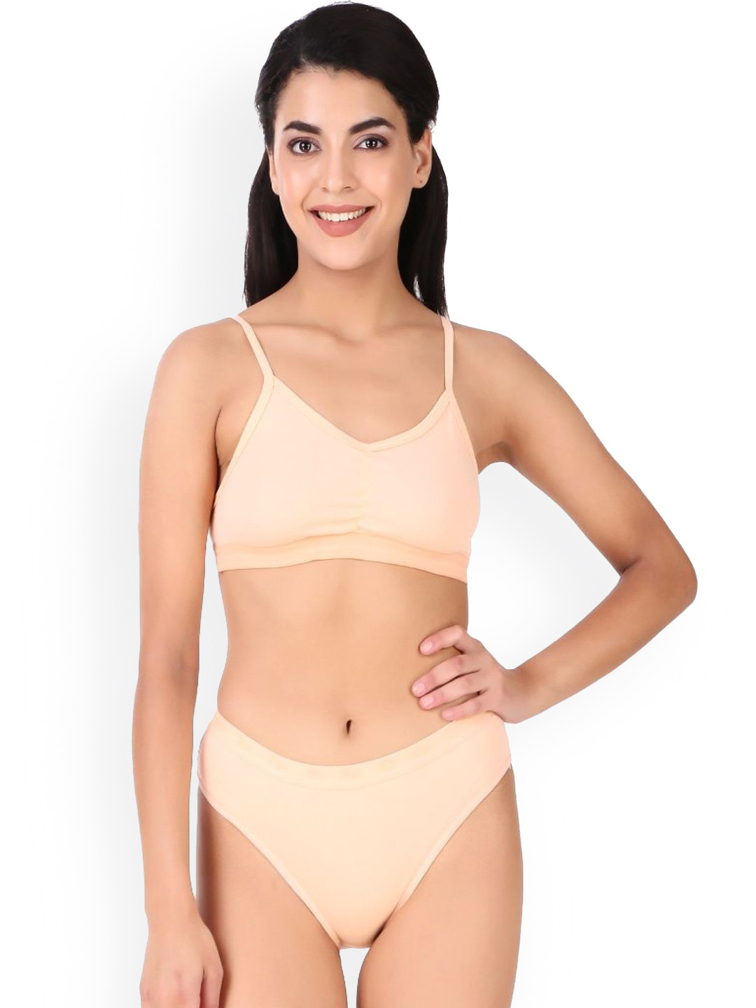 EMPISTO Cotton Underwired Non Padded Lingerie Set SRE-TINA-SET-PEACH-30