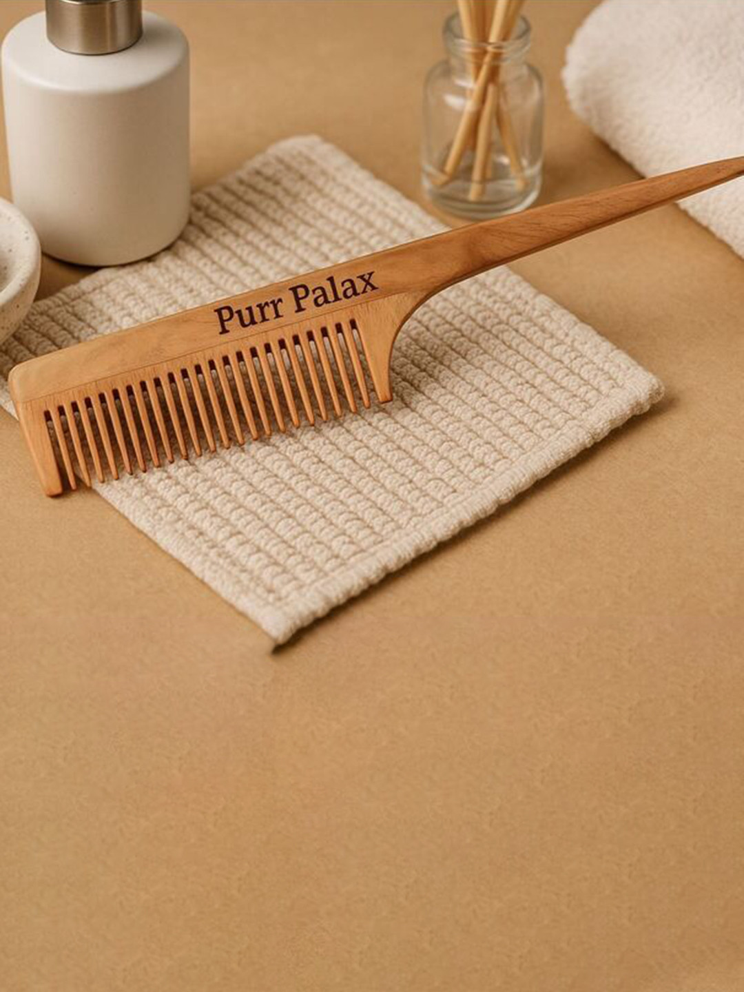 PURRPALAX Set Of 2 Pure Organic Neem Wood Comb
