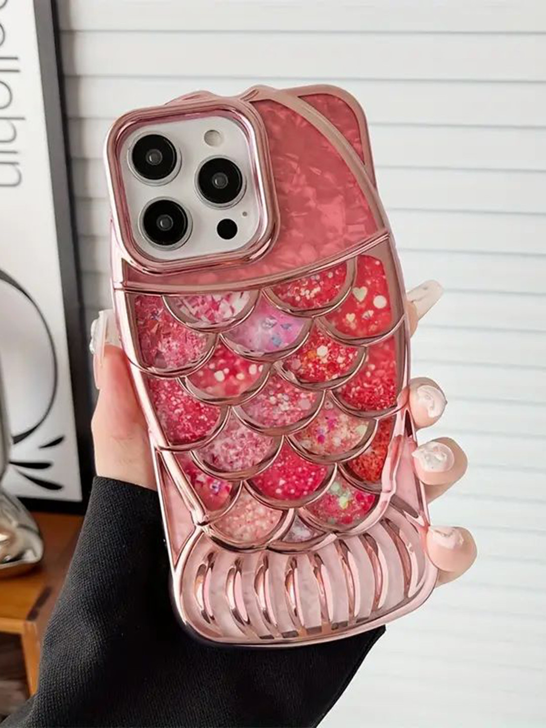 CASE CREATION Quirky Printed iPhone 13 Mermaid Glitter Fish Bumper Case Mobile Accessories