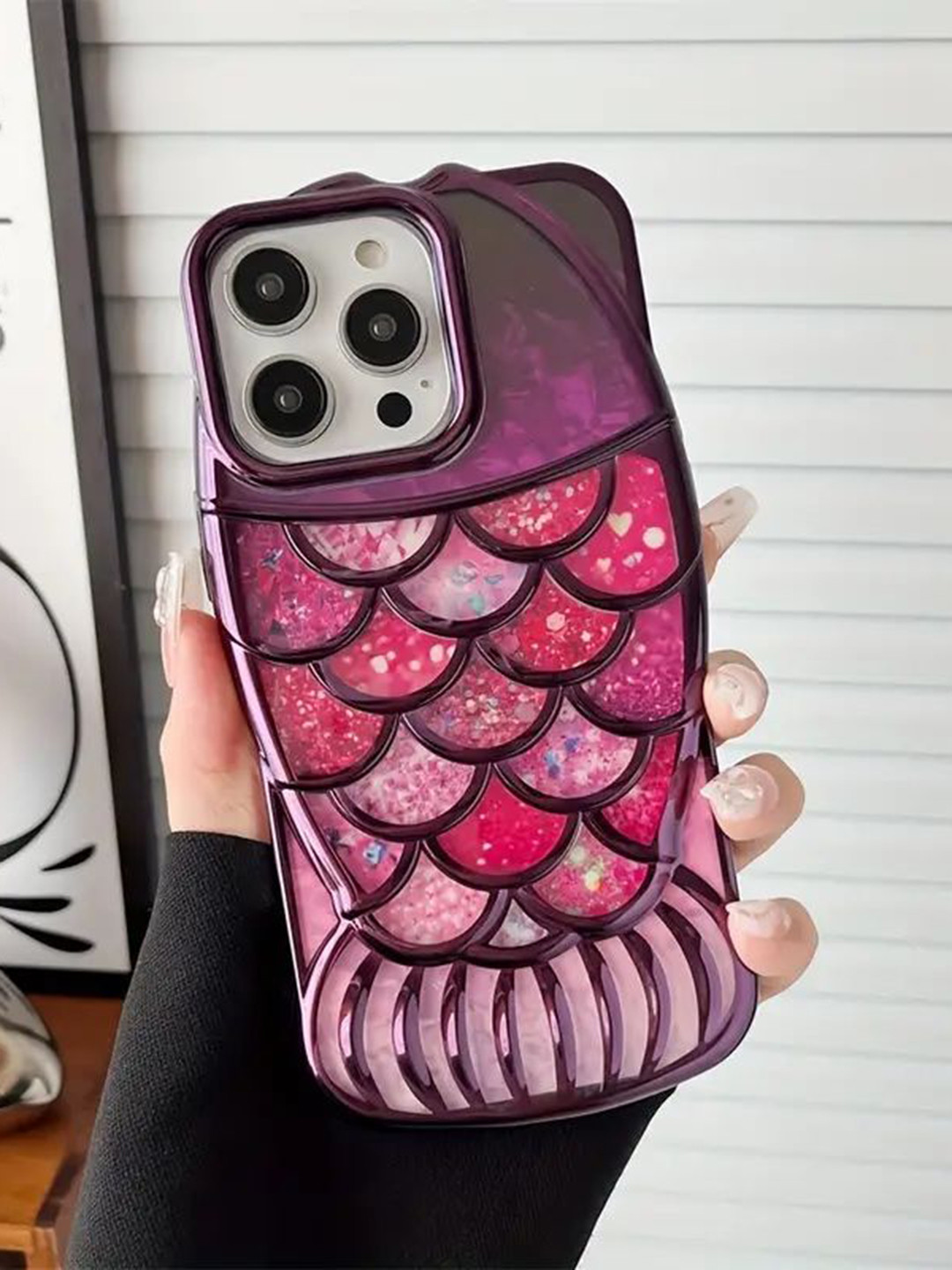 CASE CREATION Mermaid Glitter Fish Printed iPhone 13 Protective Fish Animal Bumper Case