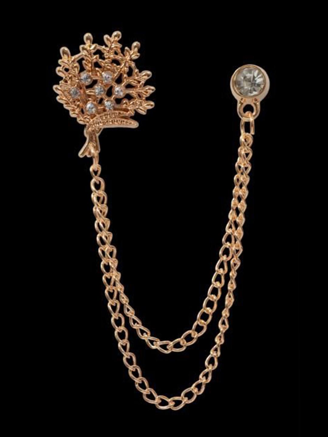 Curren Hanging Chain Lapel  Peacock Design Brooch