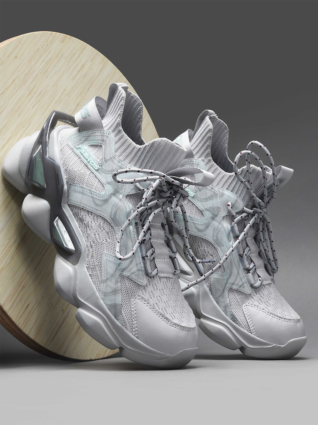 ABROS Men JIFFER-O Lace-Up Mid-Top Running Non-Marking Shoes