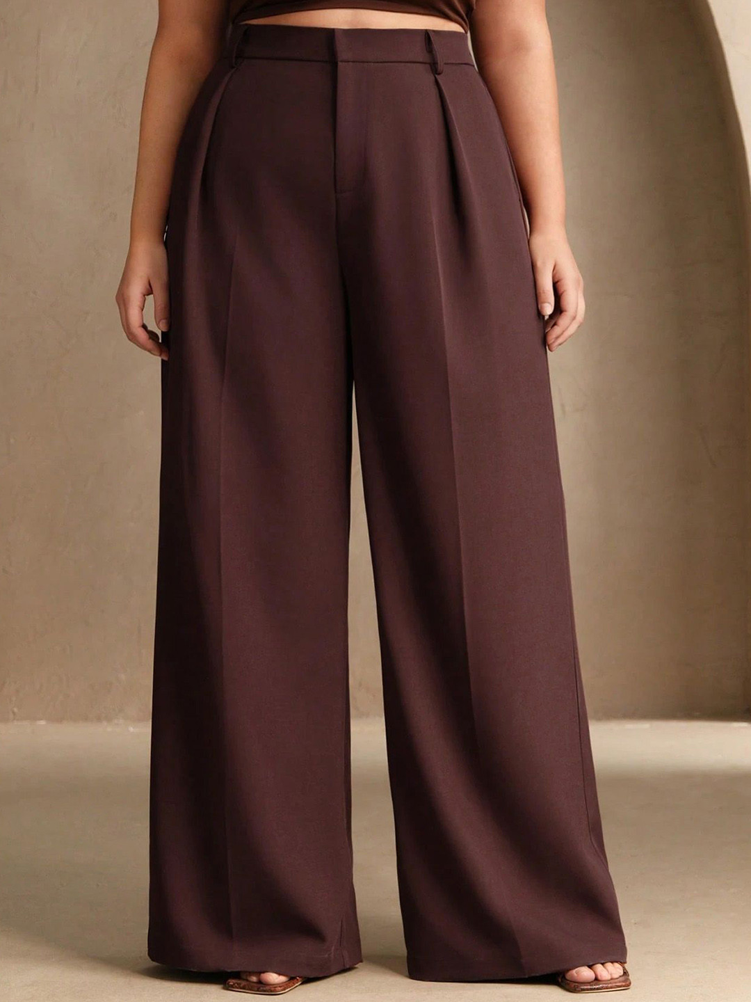 Chemistry Women Relaxed Straight Leg Wide Leg High-Rise Baggy Trousers