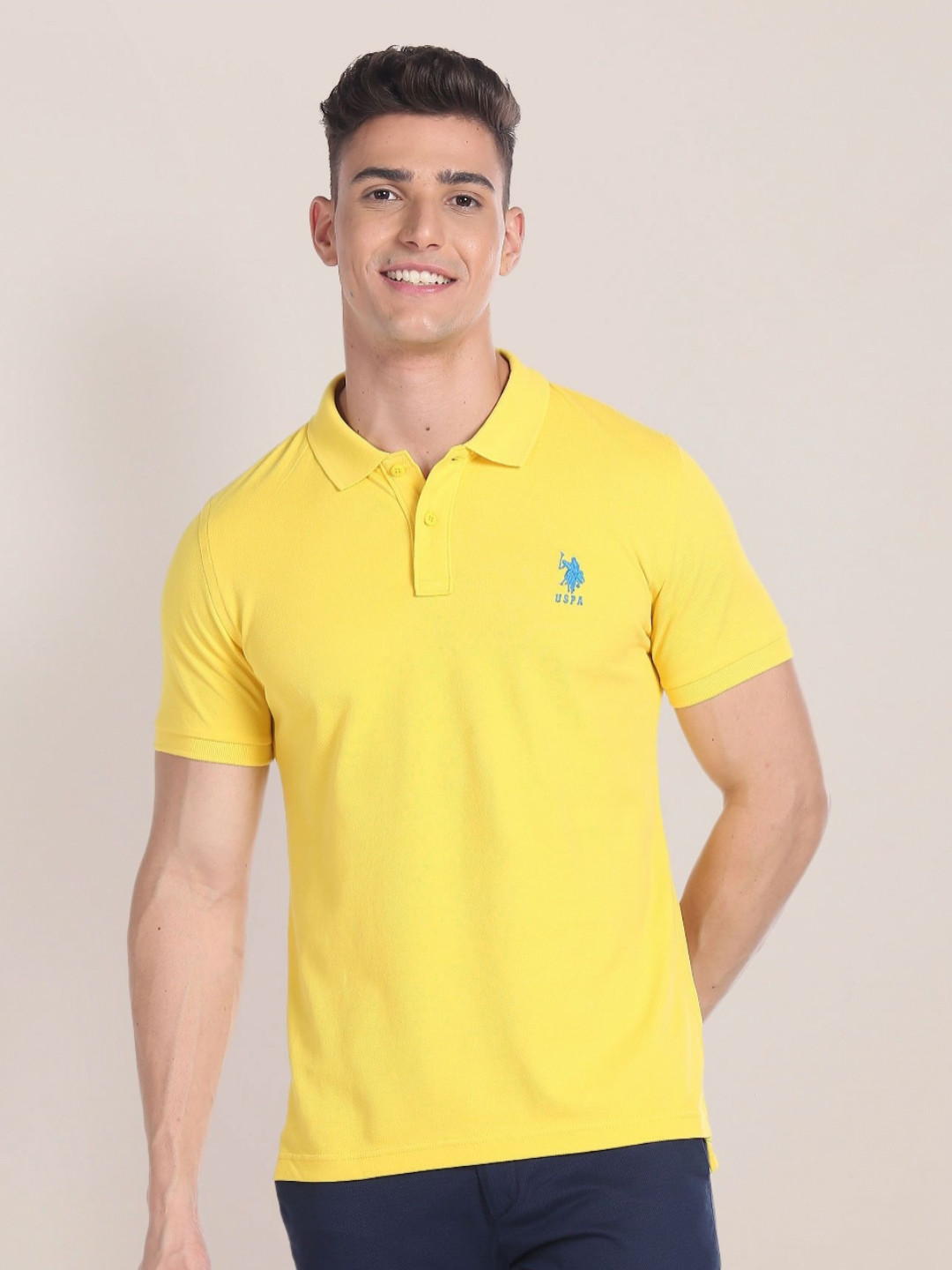 U.S. Polo Assn. Polo Collar Knit Pure Cotton Slim Fit T-shirt