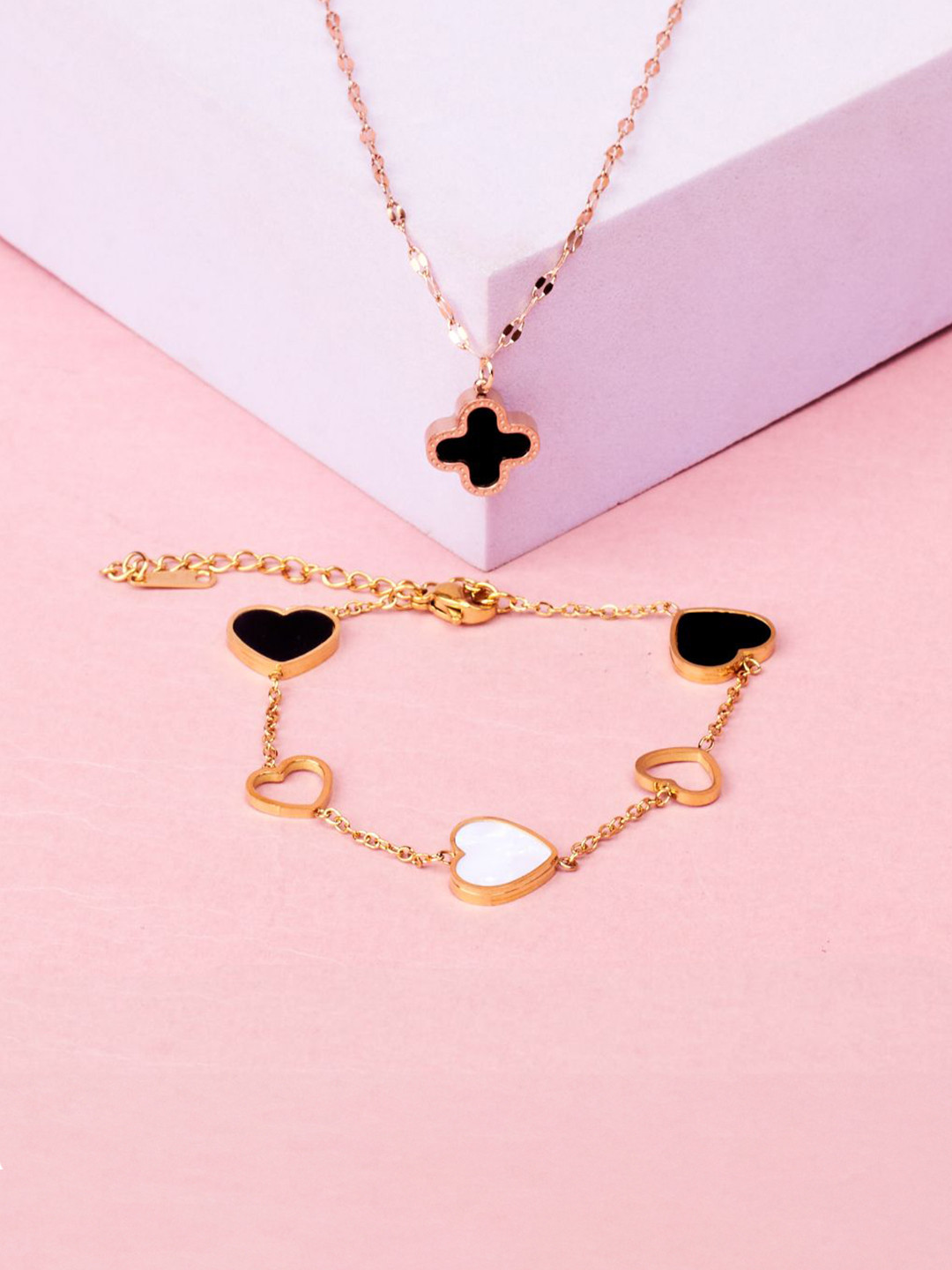 SALTY Bracelet & Necklace Midnight Enchantress & Everlasting Love Chain Jewellery Combo