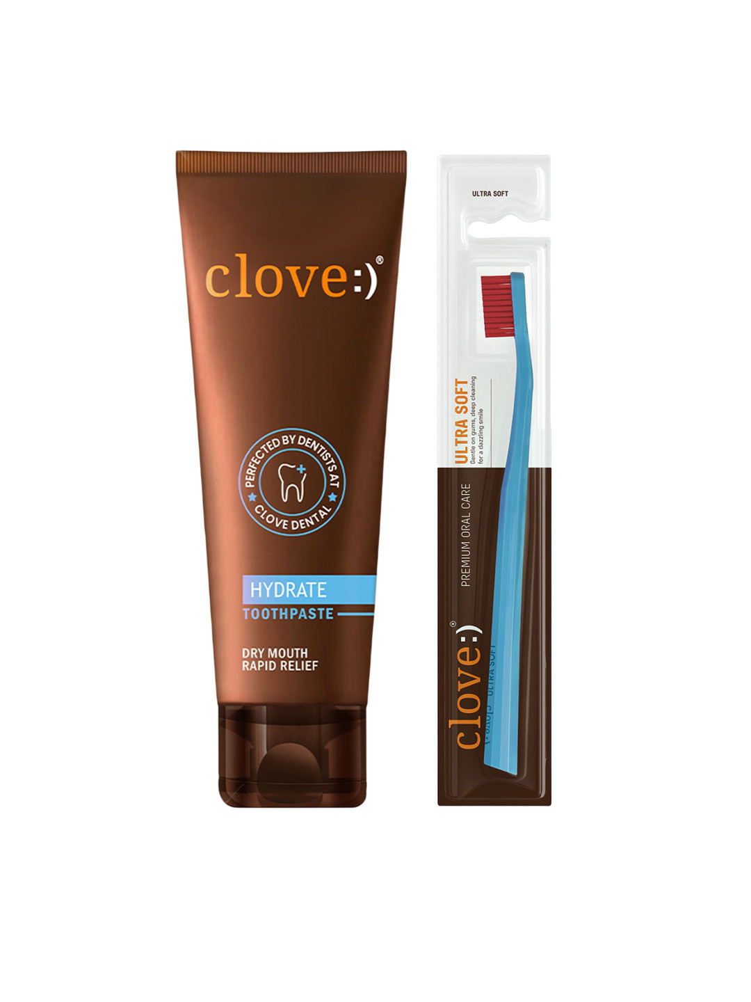 Clove Oral Care Set Of 2 Hydrate Toothpaste - 100 g With Ultra Soft Bristles Toothbrush
