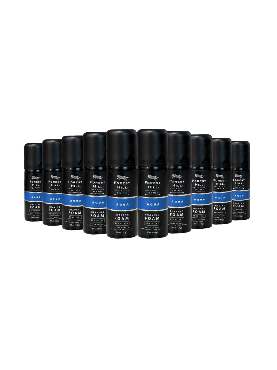 FOREST HILL Set Of 10 Aqua Cooling & Hydrating Shaving Foam - 50 g Each