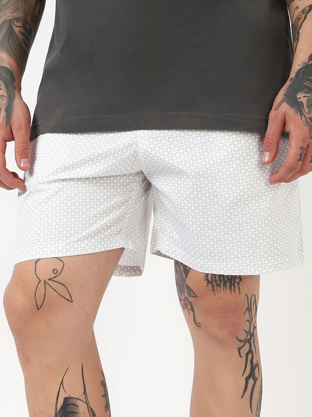 Bewakoof Men's White All Over Printed Boxers