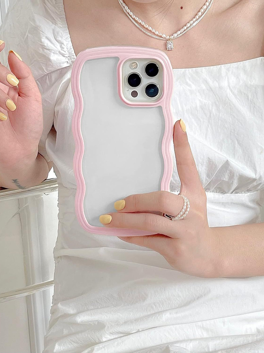 CASE CREATION iPhone 8 Transparent Curly Wave TPU Back Case Mobile Accessories