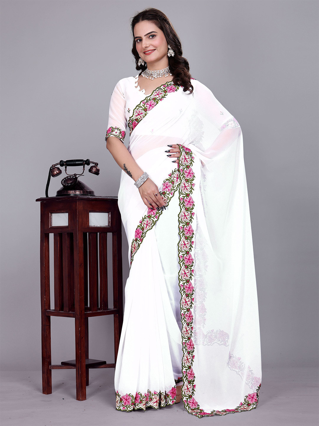 Sadika Embroidered Kovai Saree