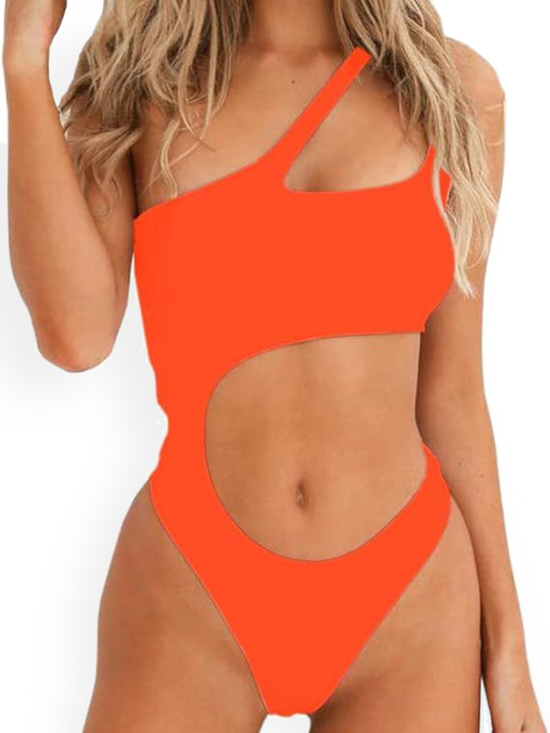 BAESD Women One Shoulder Cut-Out Asymmertrical Hight Waist Swim Bikini Set