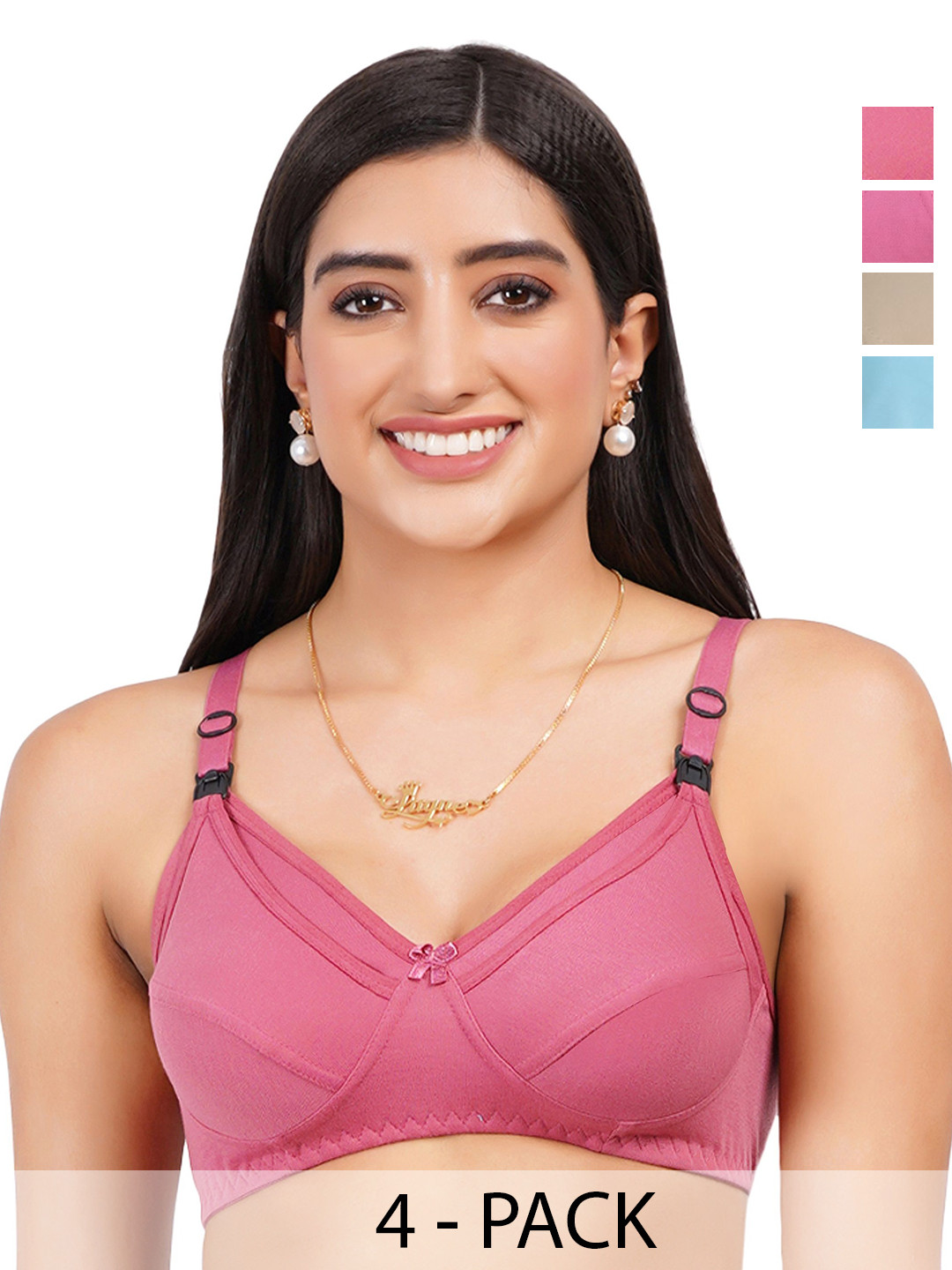 Liigne Pack Of 4 Maternity Bra All Day Comfort Full Coverage