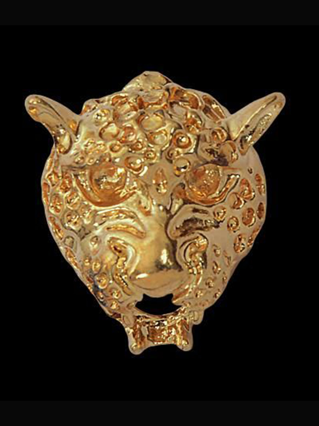 Curren Men Rose Gold Plated Alloy Leopard Tie Brooch