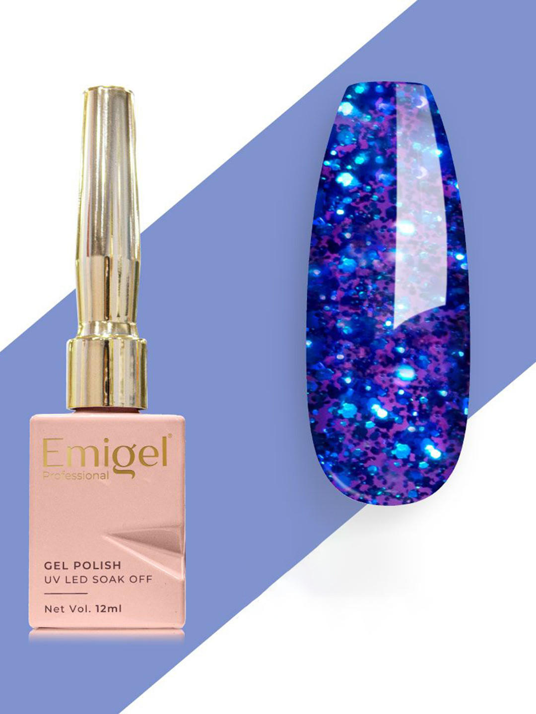 Emigel PROFESSIONAL UV LED Soak Off Gel Nail Polish - 12 ml - Purple Monster Glitter E024