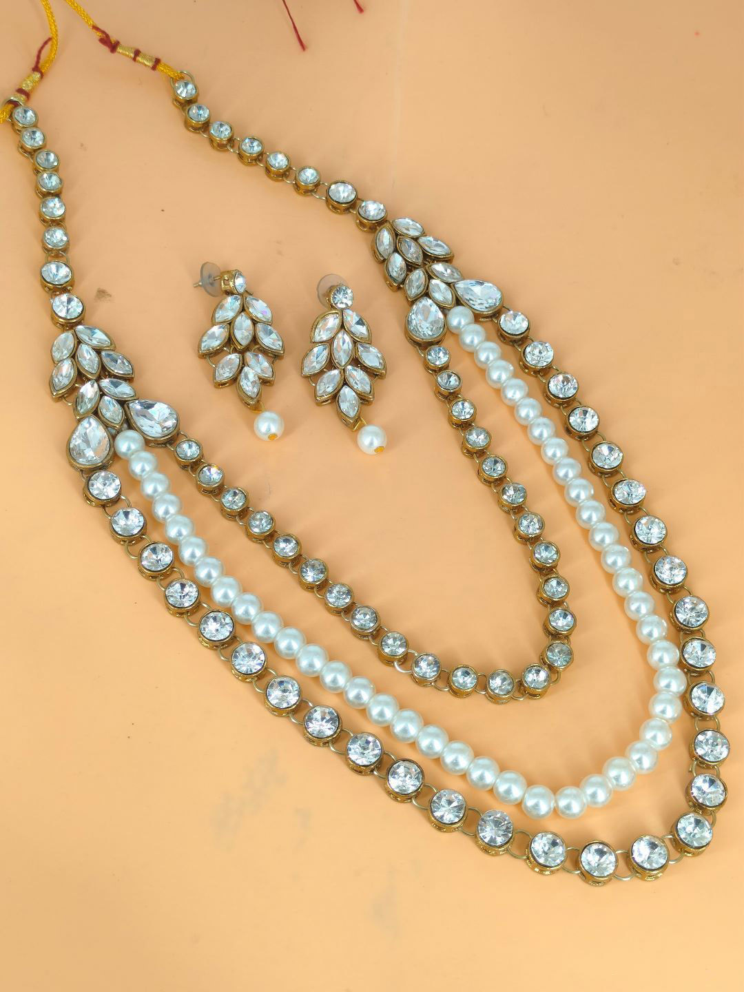 HS FATIO Stone-Studded & Beaded Jewellery Set