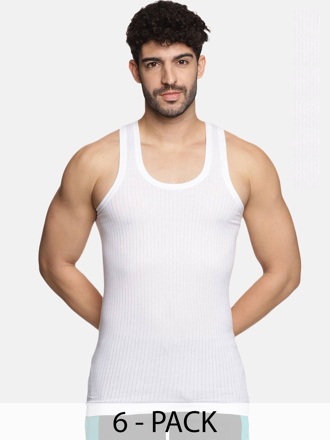Lux Champion Pack Of 6 Pure Cotton Innerwear Vests Lux-Champion-DropNeedle-RN-W6