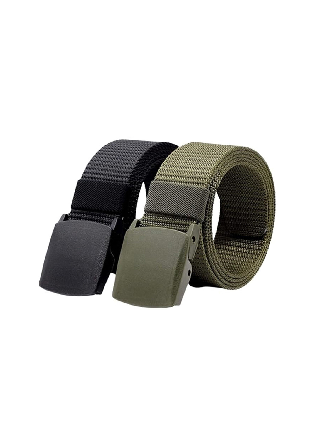 Infispace Men Pack of 2 Casual Slider Buckle Belt