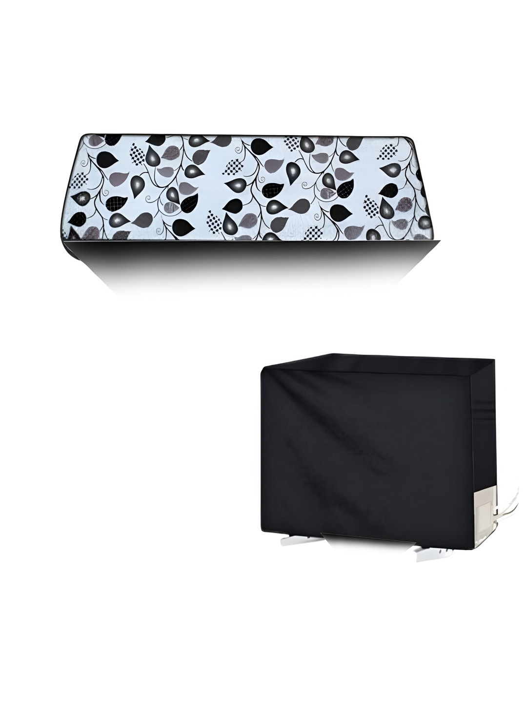 Kalra Magic Set Of 2 White Printed Outdoor & Indoor Air Conditioner Cover