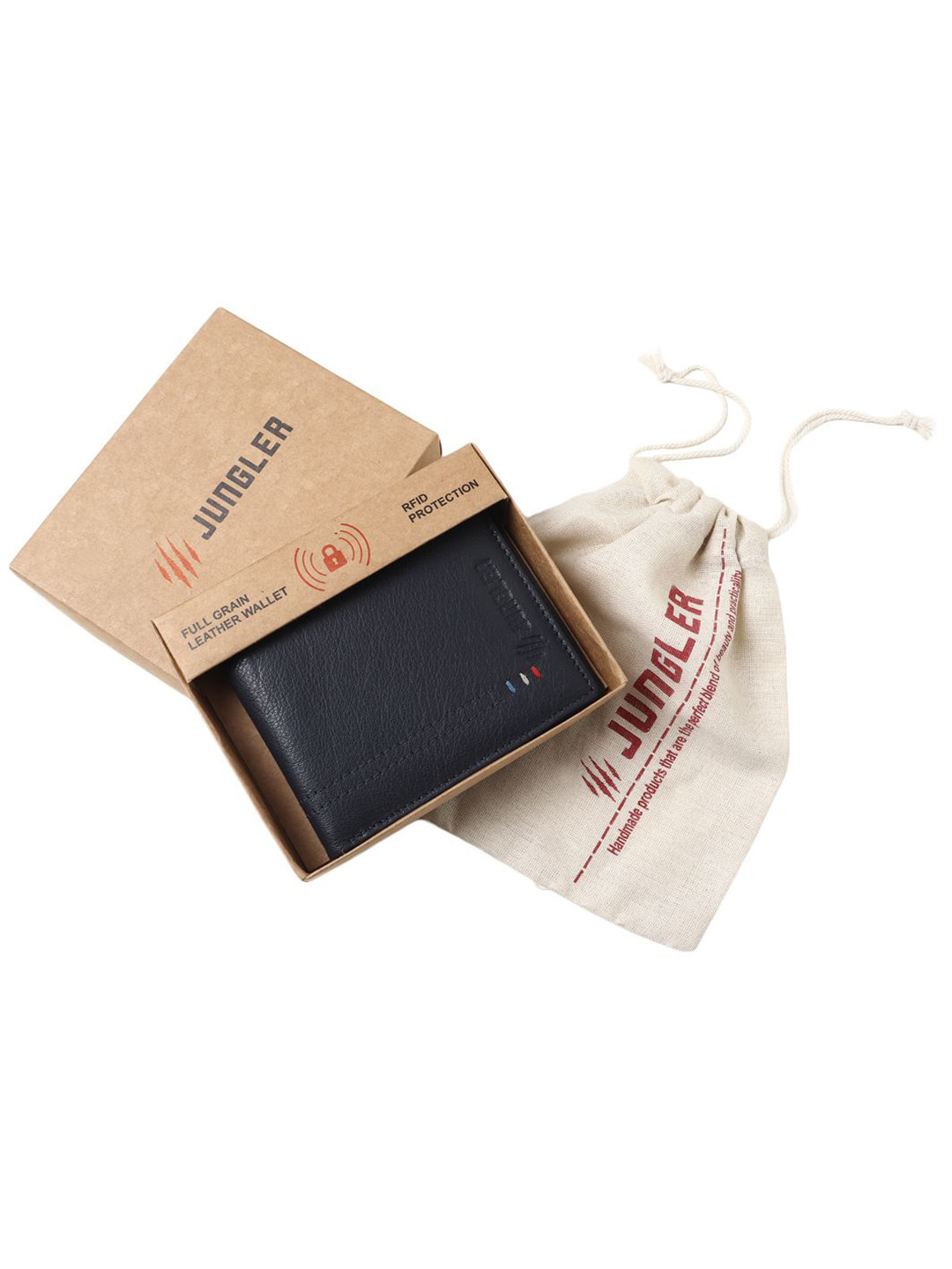 JUNGLER Men Leather Two Fold Wallet with SIM Card Holder