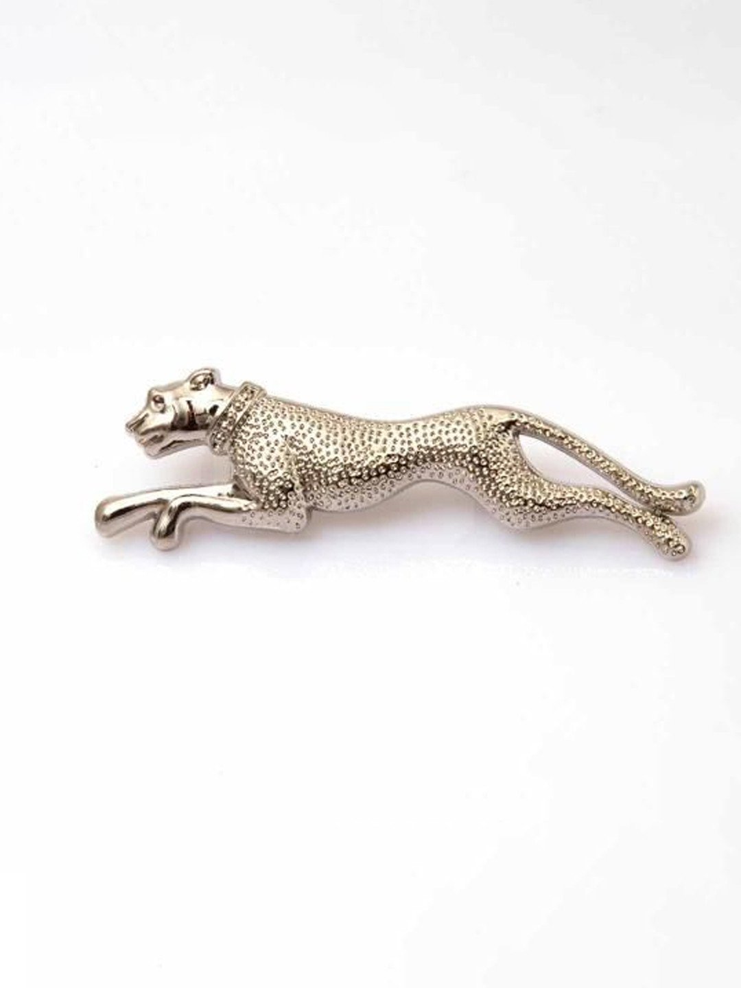 Curren Men Silver-Toned Plated Jaguar Lapel Pin Brooch
