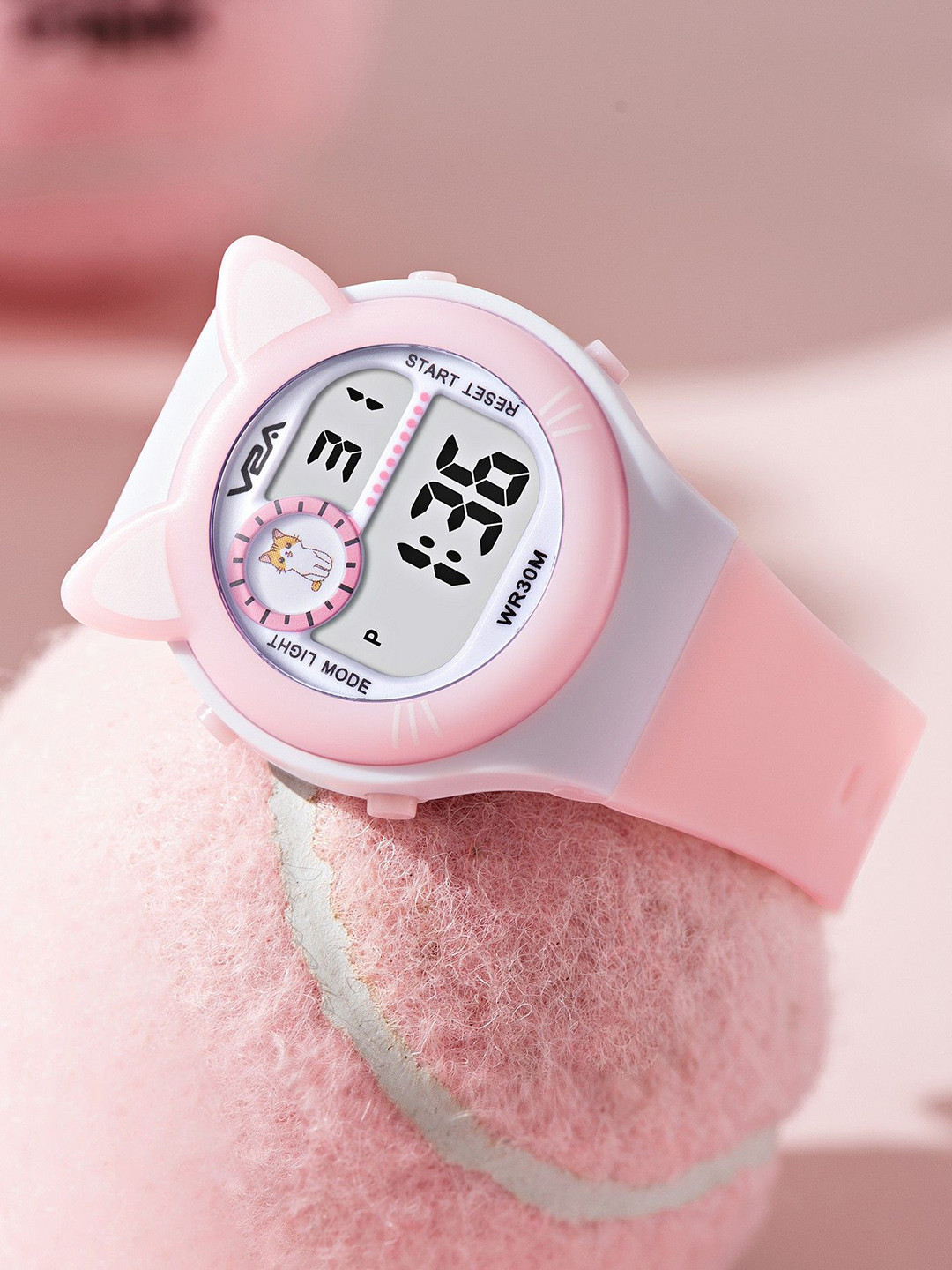 V2A Kids Patterned Digital Watch V2A-2710-Pink