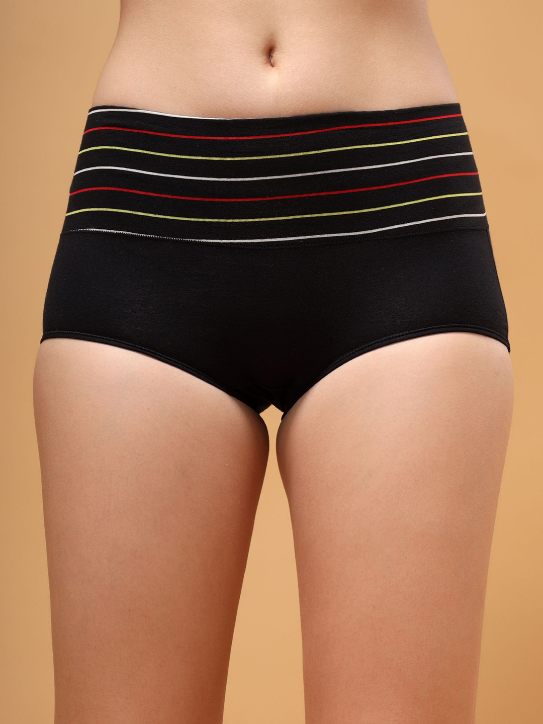 BRACHY Striped High-rise Hipster Briefs BCA_76BRIEFA5-M-Black