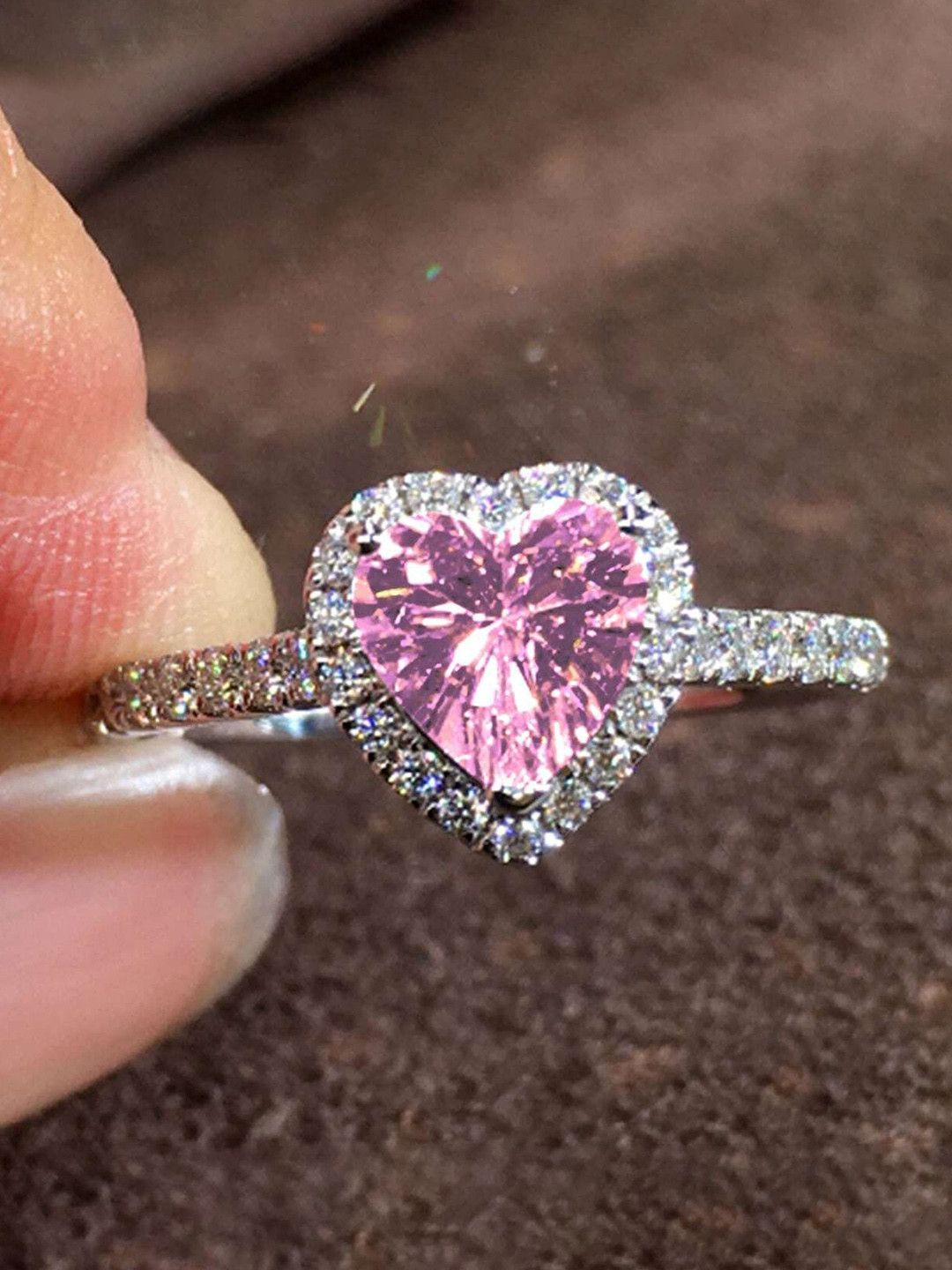 Zarkan 925 Hallmark Sterling Silver  Rhodium-Plated Cubic Zirconia Studded Finger Ring