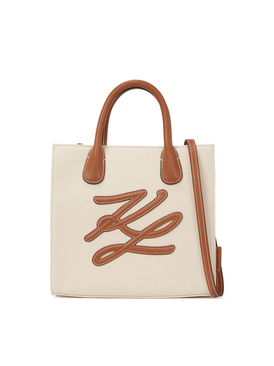 Karl Lagerfeld Brand Logo Self Self Structured Tote Bag