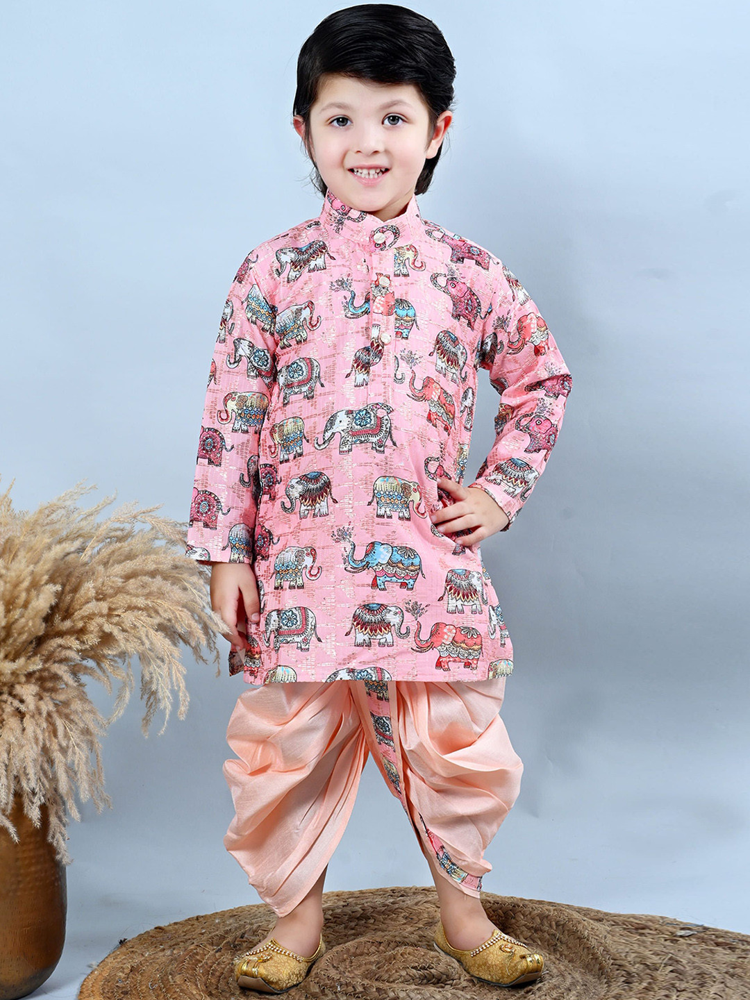 BT DEZINES Boys Animal Printed Kurta with Dhoti Pant