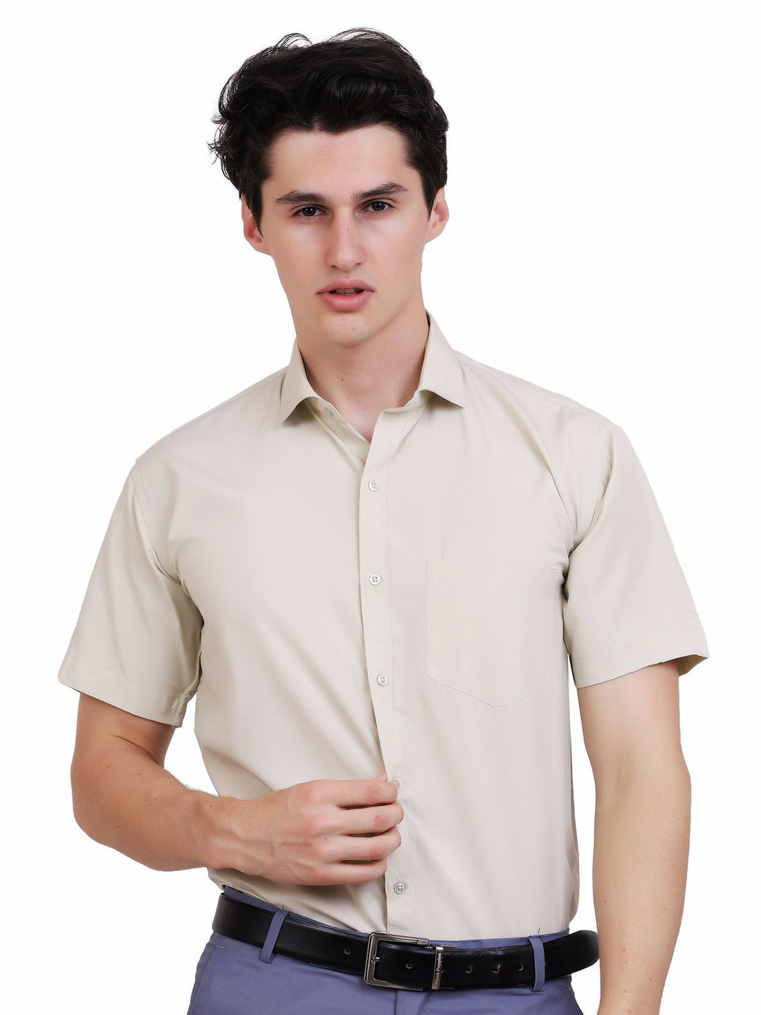APPEL TOUCH Spread Collar Regular Fit Formal Shirt