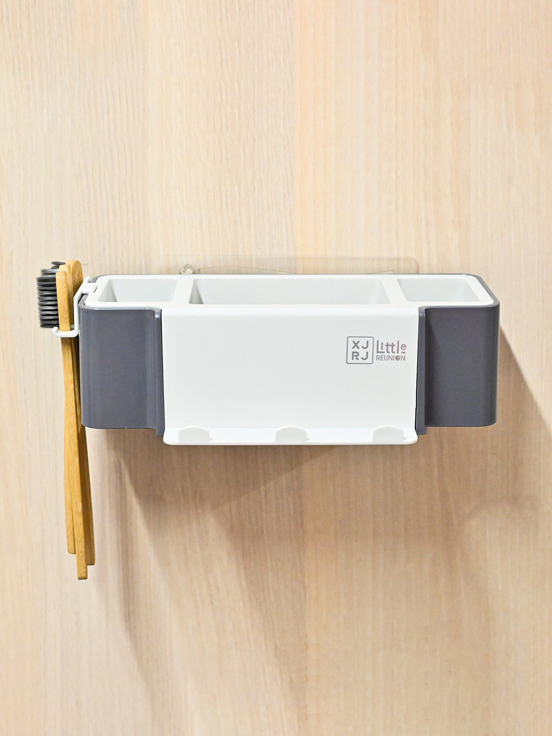 MARKET99 Grey & White Textured Bath Accessories Set