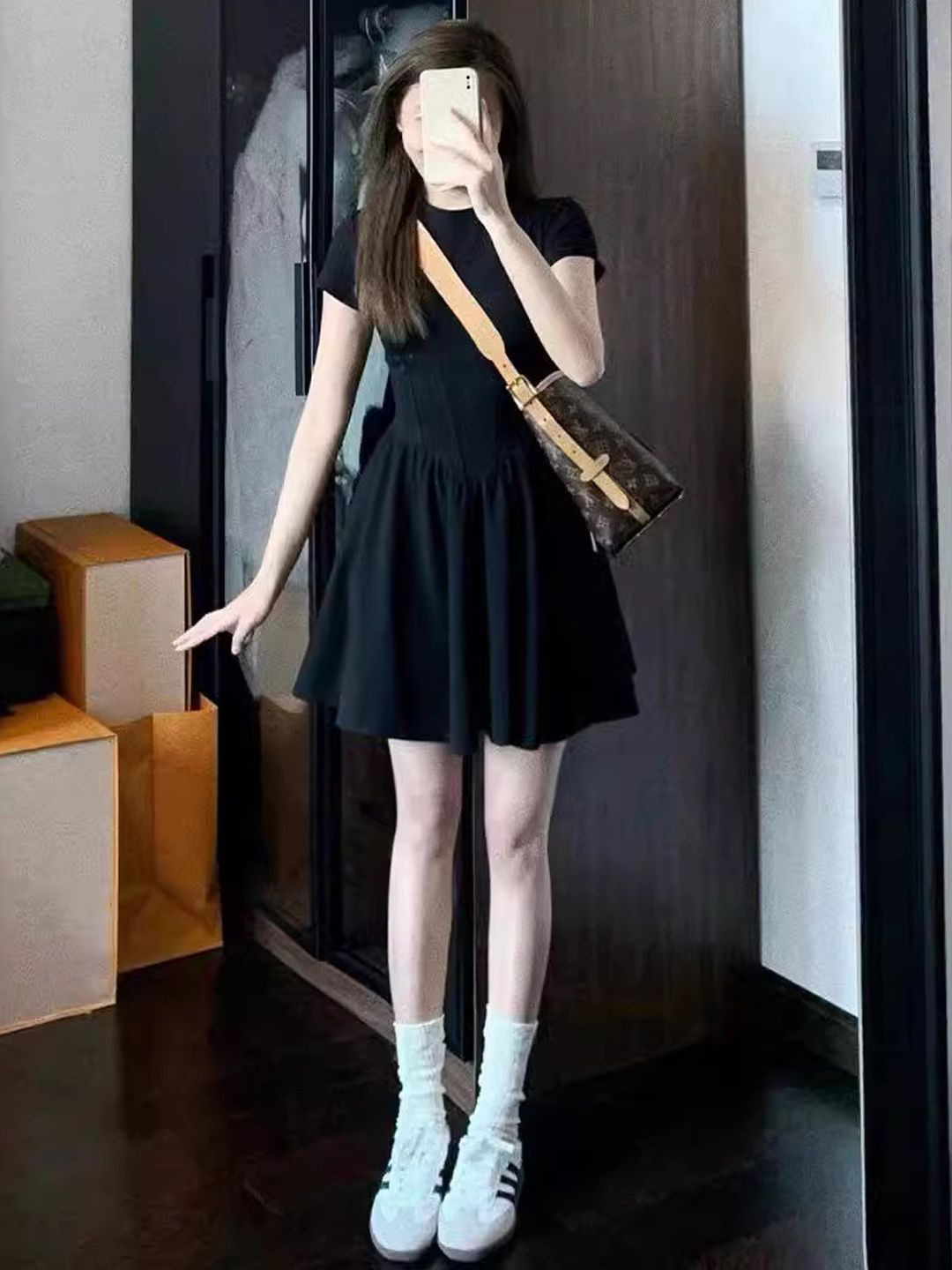 StyleCast Women Solid Fit and Flare Mini Dress