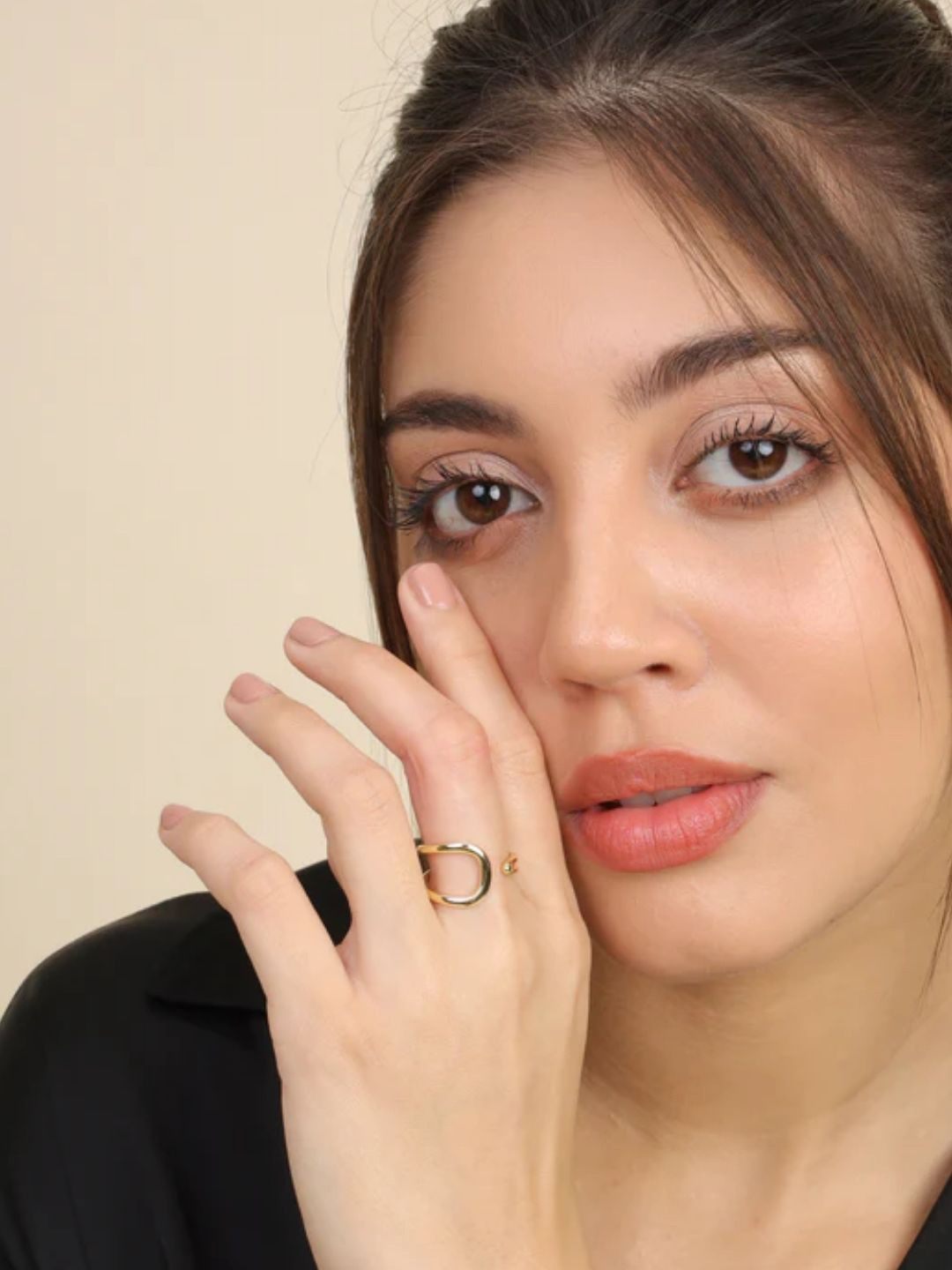 FAB COUTURE Gold-Plated Adjustable Differential Ring