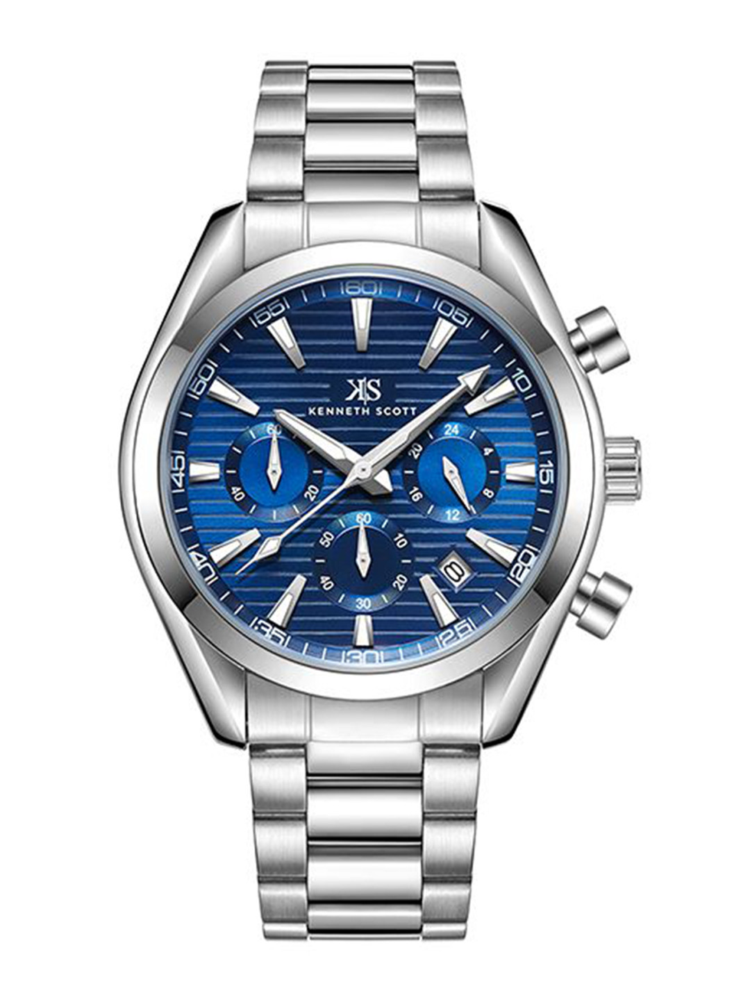 KENNETH SCOTT Men Dial & Bracelet Style Straps Analogue Multi Function Watch K23150-SBSN