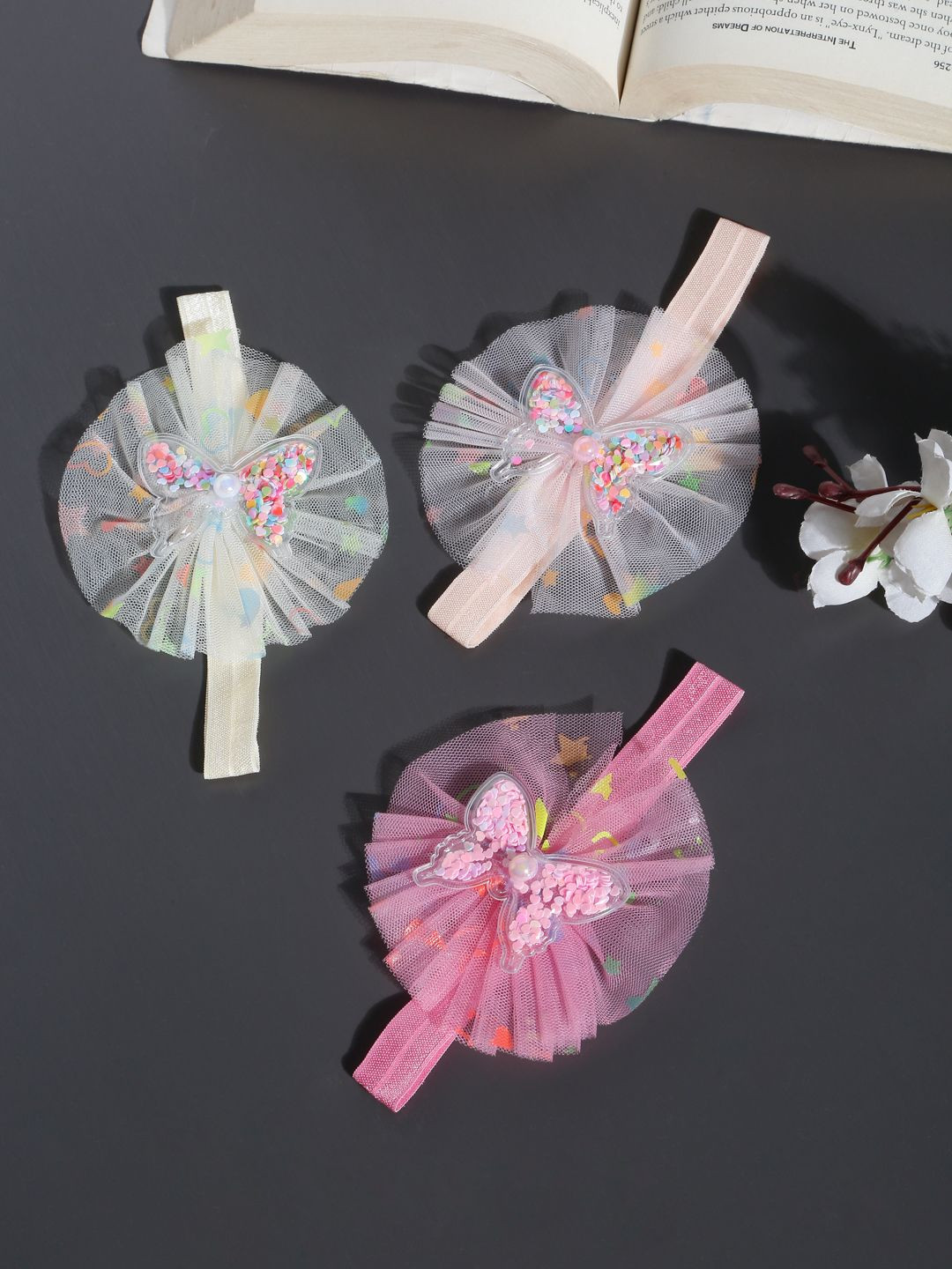 Stoln Girls Set Of 3 Butterfly Applique Sequence Net Hairband
