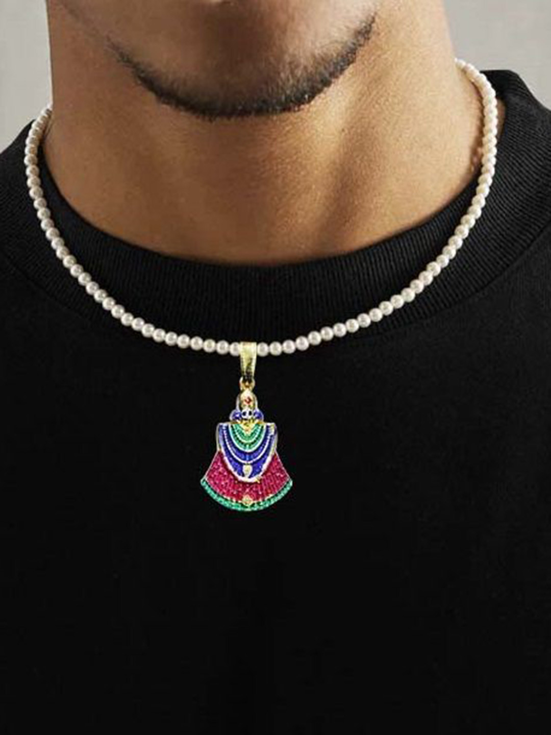 Utkarsh Shri Baba Khatu Shyam Stainless Steel Artificial Beads Contemporary Pendants