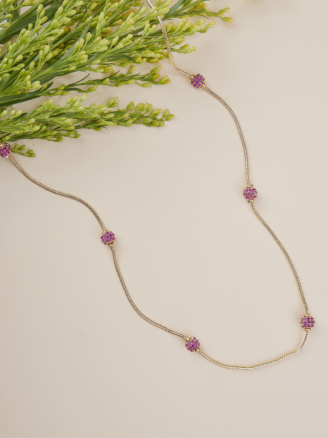 Opal Touch Brass Gold-Plated Chain