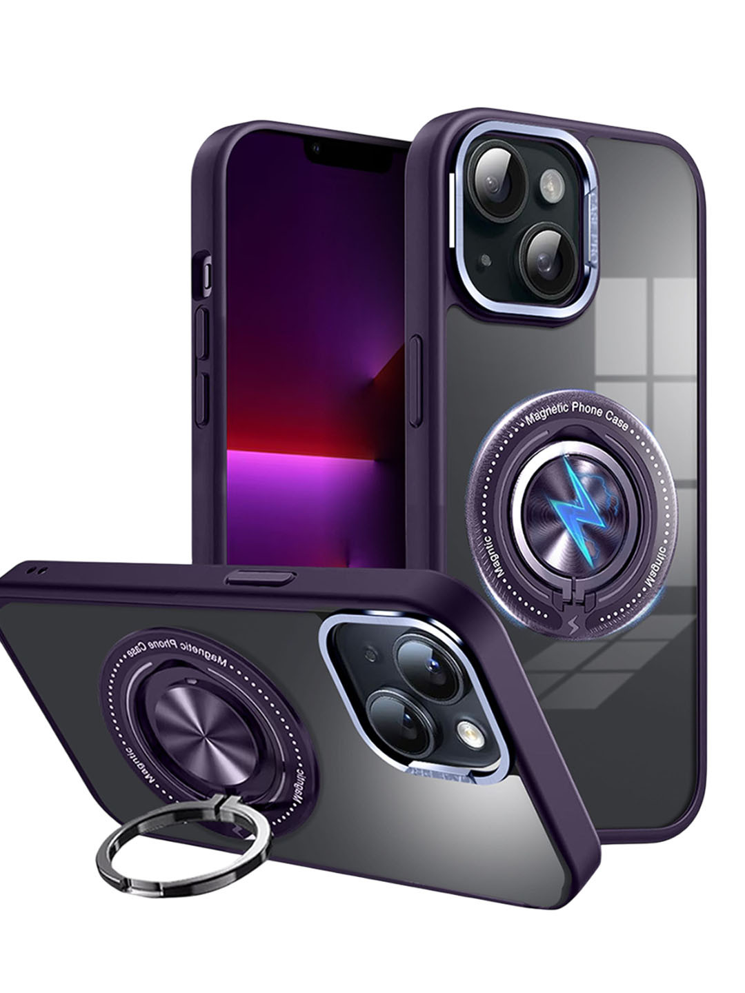 Karwan Unisex Solid iPhone 15 Degree Stand with Mag-Safe Back Case Mobile Accessories