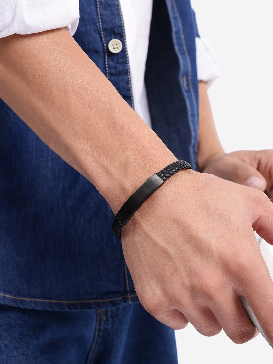 Black Toned Enamel Fancy Bracelet