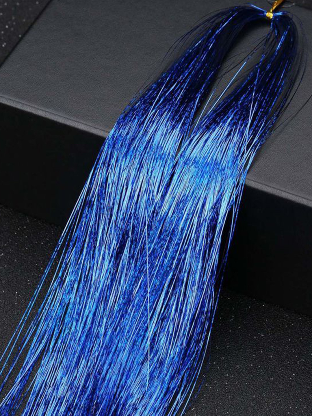 AHS Clip In Straight Color Strand Hair Extension- Blue- 36 Inch