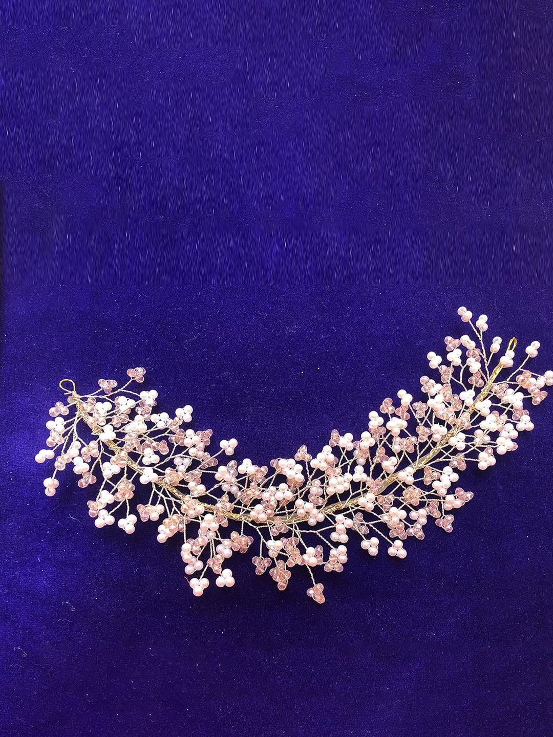 DN ENTERPRISES Women Crystal Pearl Vine Hair Styling Embellished Tiara