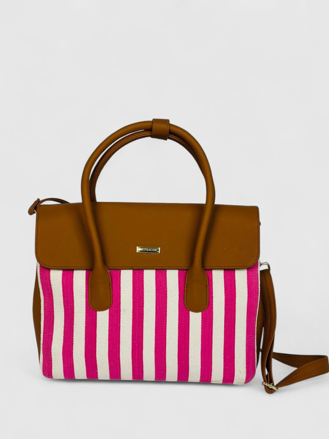 ATTAACHE ACCESSORIES Women Striped Structured Tote Bag
