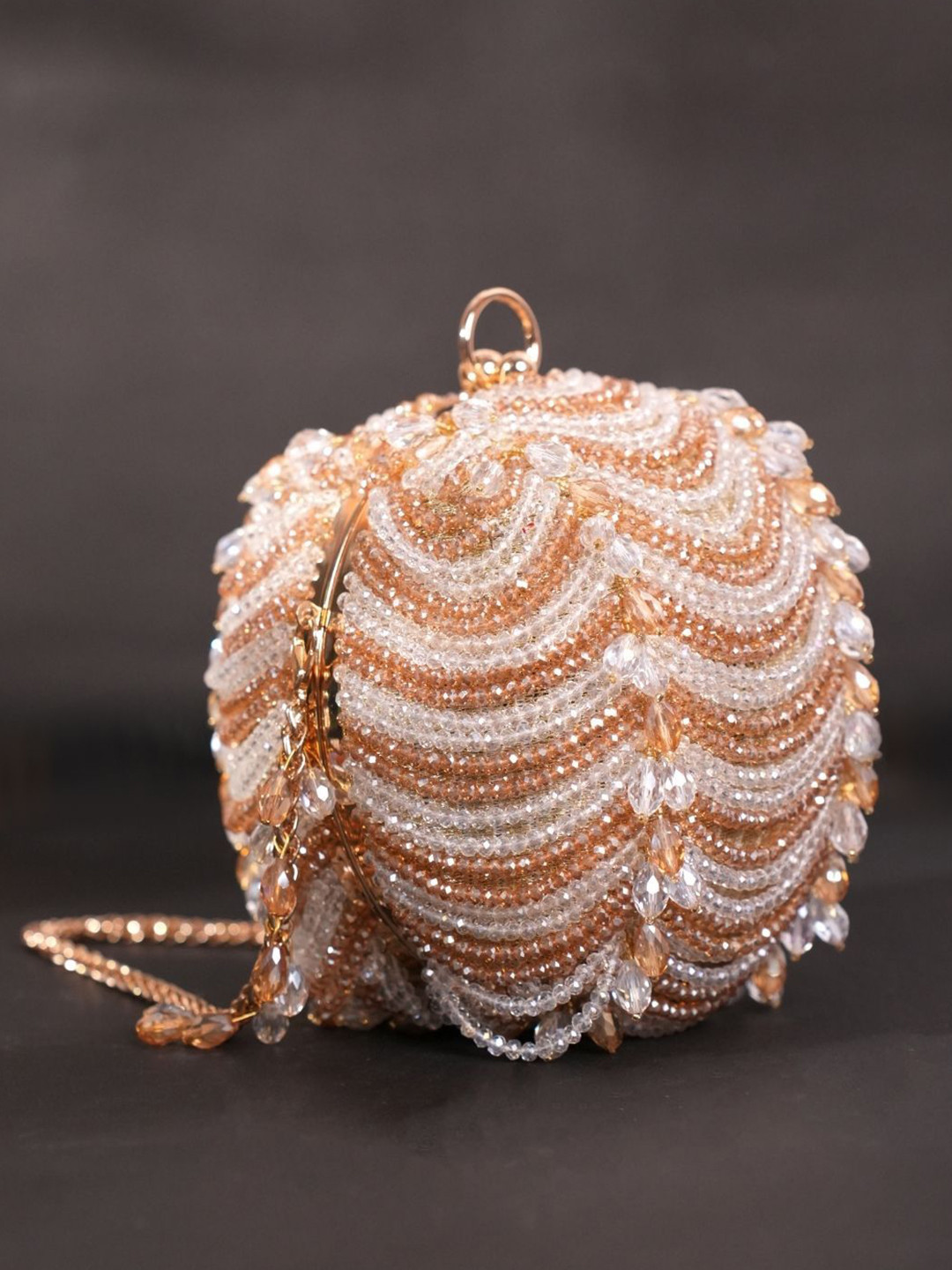 House of Kosha Velora Embellished Structured Shoulder Bag