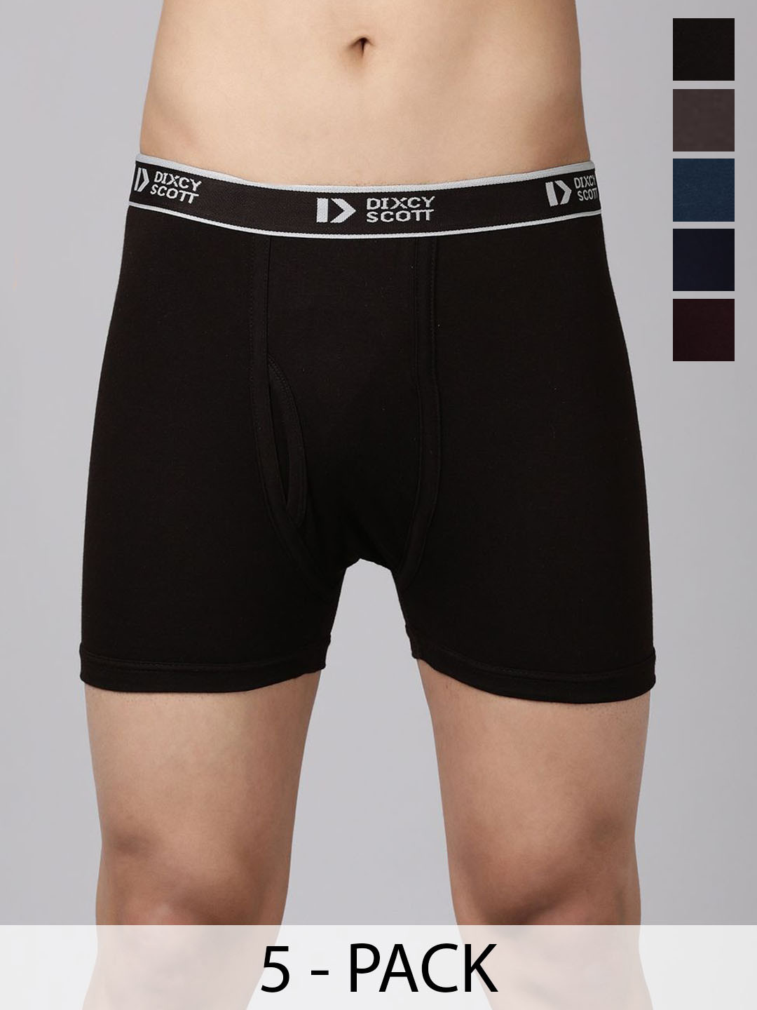 Dixcy Scott Originals Pack Of 5 Super Combed Cotton Short Trunks CROSS-TRNK-P5, CDDNW