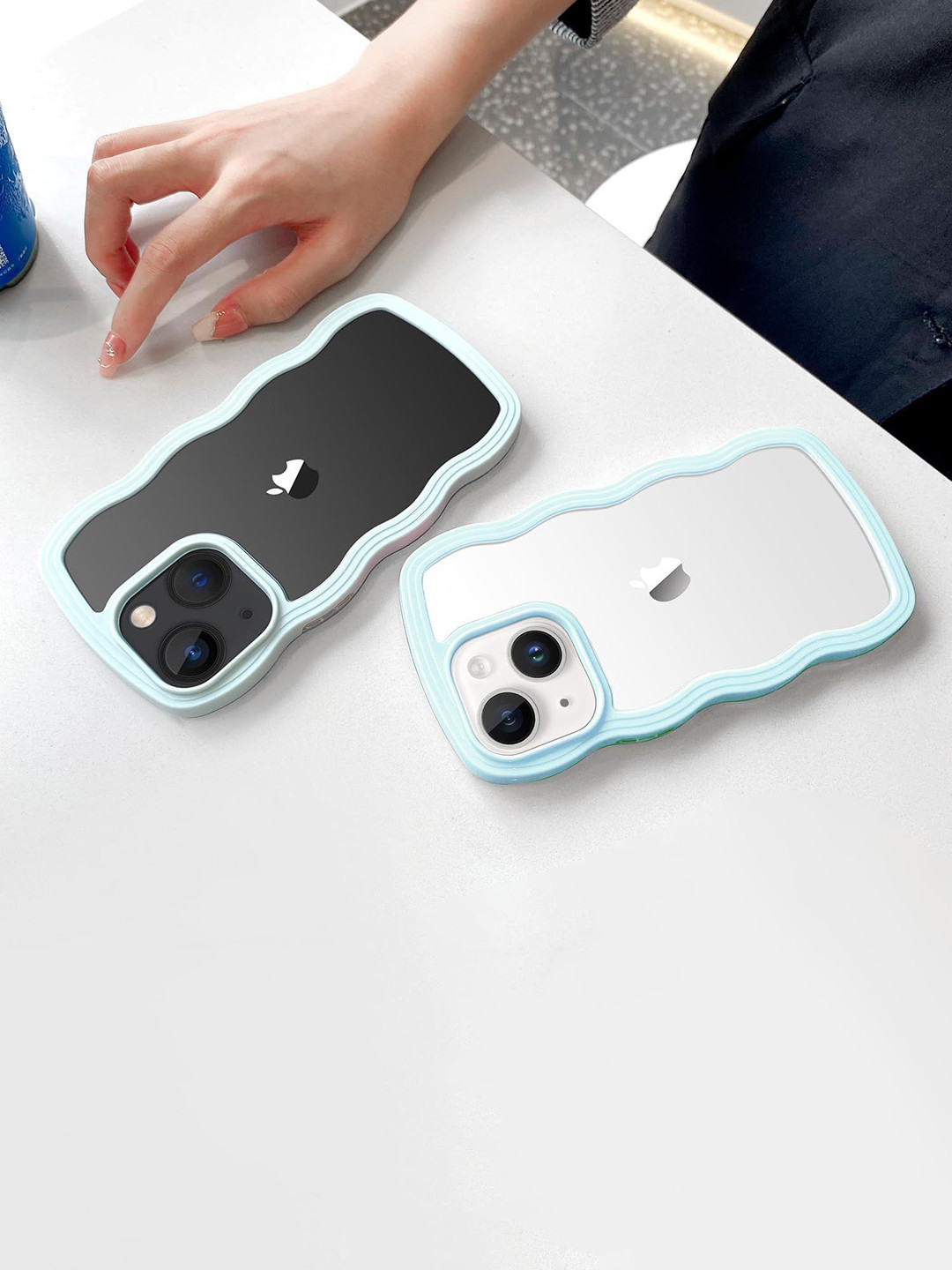 CASE CREATION Women Pack of 2 iPhone 15 Plus Clear Curvy Wave Back Case Mobile Accessories