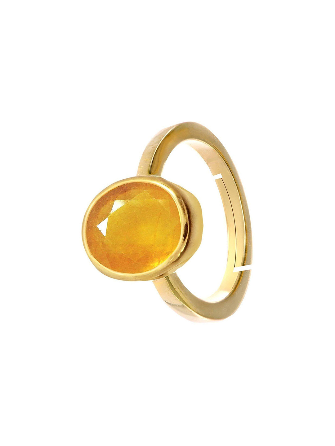 RRVGEM 7 KT Brass Yellow Sapphire Finger Ring