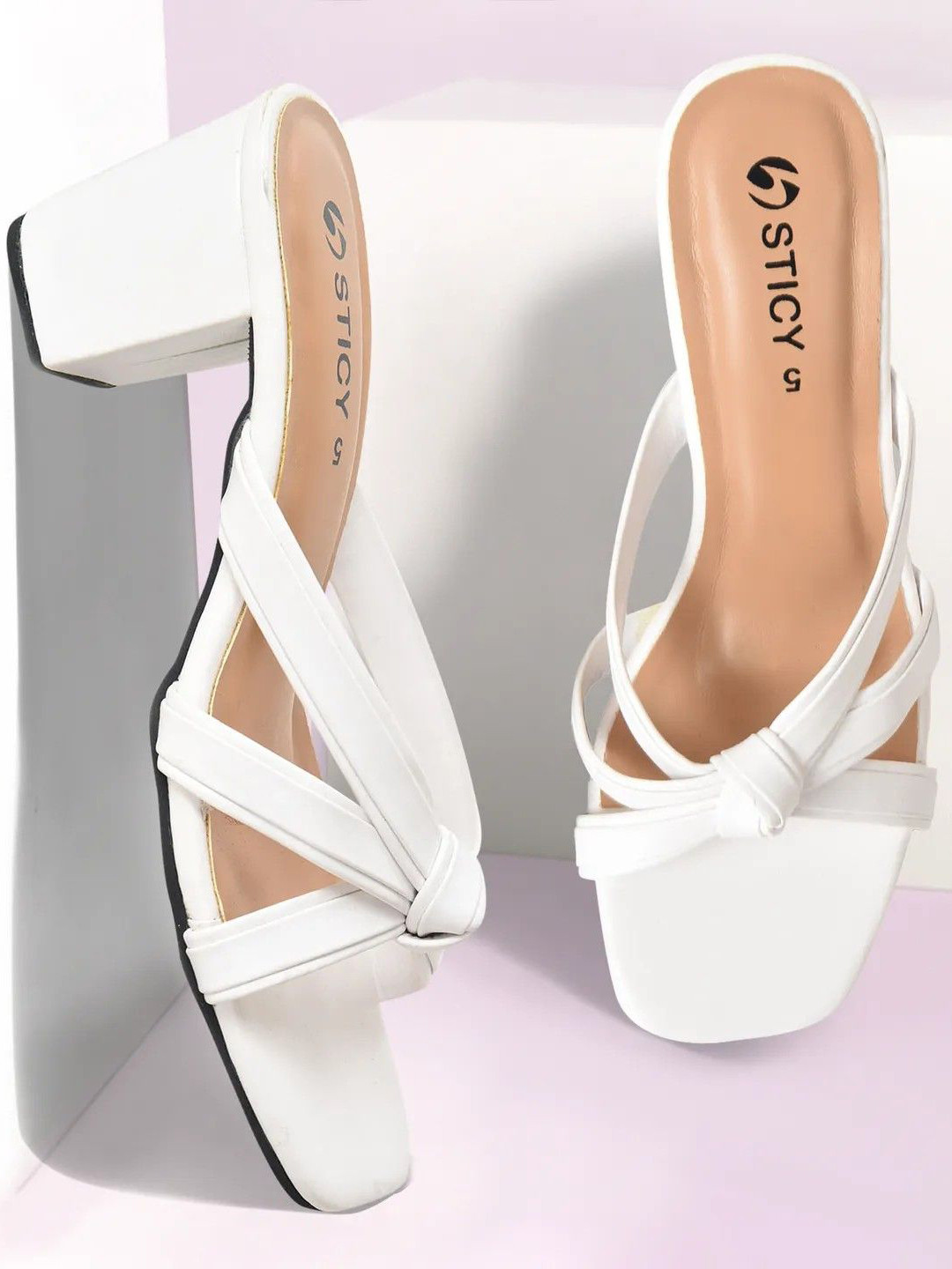 STICY Open Toe Block Heel Sandal