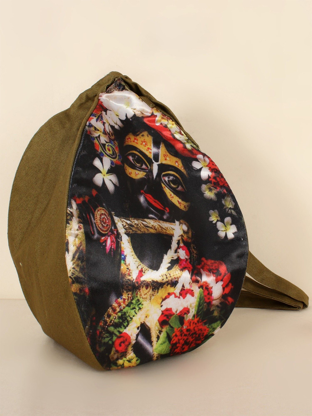 Exotic India Krishna Printed Gaumukhi Japa Mala Bag for Mantra Jaap